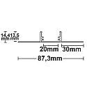 ISOLED LED drywall profile, T-type 20, anodized aluminium, 200cm