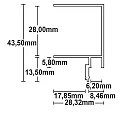 ISOLED LED drywall profile SHADOW GAP 8, for attaching onto plasterboards, anodized aluminium, 200cm