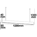 ISOLED LED Hängeleuchte Raster Up+Down, UGR<6, BAP geeignet, 128cm, 45W 4000K 3000lm 30°, CRI >90, 1-10V dimmbar, weiß