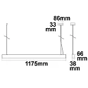 ISOLED LED Hängeleuchte Raster Up+Down, UGR<6, BAP geeignet, anreihbar, 1-10V dimmbar, Silber matt, 25+25W 4000K 5100lm