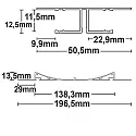 ISOLED LED Trockenbau-Leuchtenprofil DOUBLE CURVE, indirektes Licht, für 2 LED-Strips, Aluminium, 200cm, Alu eloxiert