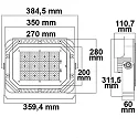 ISOLED Outdoor LED Fluter SMD 75°*135°,150W, IP66, dreh- und schwenkbar, 1-10V dimmbar, 4000K 17000lm 135°