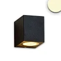 Außenwandleuchte Down, IP54, eckig, 1x GU10, exkl. Leuchtmittel, Aluminium, sandschwarz