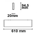 ISOLED LED Wandleuchte Linear Up+Down 600, IP40, Länge 61cm, 25W 3000K 1300+500lm 2x120°, Aluminium, Schwarz