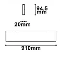 LED Wandleuchte Linear Up+Down 900, IP40, Länge 91cm, 30W 3000K 1700+600lm 2x120°, Aluminium, Schwarz