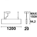 ISOLED LED Hängeleuchte Linear Up+Down 1200, IP40, prismatisch, linear-verbindbar, 40W 3000K 2550+750lm 2x120°, Schwarz
