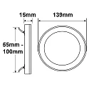 ISOLED LED ceiling luminaire Slim Flex, IP44, 6W, ColorSwitch 3000|3500|4000K 510lm 120°, variable opening, white