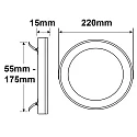 ISOLED LED Aufbau-/Einbauleuchte Slim Flex, IP44, 18W, ColorSwitch 3000|3500|4000K 1530lm 120°, Deckenausschnitt variabel, Weiß