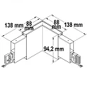 ISOLED Zubehör für LED Hängeleuchte Linear Up+Down - Eckverbinder 90°, IP40, 3W 3000K 350lm, Schwarz
