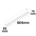 LED surface mount / hanging lamp Linear Raster 20W, stackable, 60.4cm, ColorSwitch 3000|3500|4000K, 2000lm 100°, white