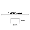 ISOLED FastFix LED linear system R module (universal fit), IP40, 150cm, 1-10V dimmable, 25-75W 4000K, 11400lm 60°