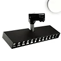 LED 3-Phasen Raster-Strahler, IP20, eckig / 32.15cm, UGR<19, CRi>90, schaltbar, kardanisch, 35W 4000K 2750lm, schwarz
