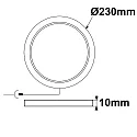 ISOLED LED downlight Flex 23W, IP52, UGR<19, suitable for offices, ultraflat, DA 5-21cm, dimmable, white, 23W 3000K 1600lm 120°