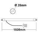 ISOLED T8 LED Röhre HIGHLINE+ mit drehbaren Endkappen, 150cm, IP42, 230V AC, G13, 33W 6000K 4300lm 120°, nicht dimmbar, matt