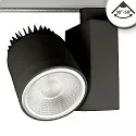 LED 3-Phasen Schienenstrahler, fokussierbar 30°-50°, 35W, CRi >92, drehbar, 4000K 4500lm, Schwarz matt