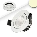 Recessed outdoor LED spot CRI >90, IP65, 8cm, 8W 3000K 650lm 36°, swivelling, dimmable, white