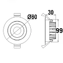 ISOLED Recessed outdoor LED spot CRI >90, IP65, 8cm, 8W 3000K 650lm 36°, swivelling, dimmable, white