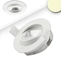 LED Einbaustrahler asymmetrisch COB, IP44, rund, Ø 9.5cm, CRI >90, schwenkbar, dimmbar, weiß, 8W 3000K 450lm 50°