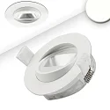 LED Einbaustrahler asymmetrisch COB, IP44, rund, Ø 9.5cm, CRI >90, schwenkbar, dimmbar, weiß, 8W 4000K 550lm 50°