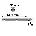 LED Wannenleuchte 150cm, IP65 IK08, Powerswitch 35-60W, Colorswitch 3000|4000|5000K 7750lm 120°, schlagfest