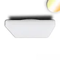 LED Aufbauleuchte SQUARE, IP54, 32.8 x 32.8cm, 24W 3000/4000K 2700lm 120°, schaltbar, weiß, mit HF/MW-Bewegungssensor