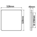ISOLED LED Aufbauleuchte SQUARE, IP54, 32.8 x 32.8cm, 24W 3000/4000K 2700lm 120°, schaltbar, weiß, ohne Bewegungssensor