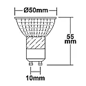 ISOLED LED Strahler prismatisch, CRi >90, GU10, 5W 3000K 380lm 795cd 45°, Chrom / klar strukturiert