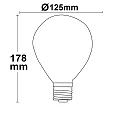 ISOLED LED Deko-filament Vintage Line 125, E27, 4W 2200K 130lm 360°, CRi >95, dimmable, amber glass