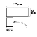 ISOLED Deckenbaldachin eckig, 12 x 5.3cm, inkl. 150cm Textilkabel 2-polig, mit Gegenverschraubung, Weiß