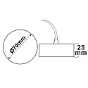 ISOLED Deckenbaldachin rund, Ø 7cm, inkl. 150cm Textilkabel 2-polig, mit Gegenverschraubung, Weiß