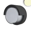 LED Außenwandleuchte, IP54, mit Dach, Rund, Ø 11cm, 6W 3000K 430lm, Aluminium, sandschwarz