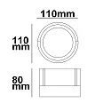 ISOLED LED Außenwandleuchte, IP54, mit Dach, Rund, Ø 11cm, 6W 3000K 430lm, Aluminium, sandschwarz