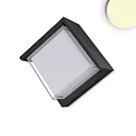 LED Außenwandleuchte, IP54 IK04, mit Dach, eckig, 11 x 11cm, 6.4W 3000K 380lm 120°, Aluminium, sandschwarz