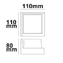 ISOLED LED Außenwandleuchte, IP54 IK04, mit Dach, eckig, 11 x 11cm, 6.4W 3000K 380lm 120°, Aluminium, sandschwarz