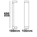 LED Wegeleuchte POLLER-1, eckig, IP54, 7W 3000K 300lm, Aluminium, sandschwarz, Höhe 60cm