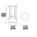 ISOLED LED Bollard pole light-4, IP54, 9W 3000K 330lm, aluminium, sand black, height 20cm