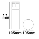 ISOLED LED Pollerleuchte-5, IP54, 6W 3000K 280lm, Aluminium, sandschwarz, Höhe 50cm