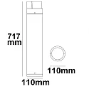 ISOLED LED Pollerleuchte-6, IP54, 6W 3000K 430lm, Aluminium, sandschwarz, Höhe 70cm