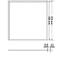 LED Panel Frame 620 (61.5 x 61.5cm), IP40, 40W 4000K 3700lm 120°, beleuchteter Rahmen, Push/DALI dimmbar