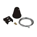 3-Phasen SERIE S1 - Seilabhängung für Stromschienen, 10-200cm, mit Deckenbaldachin, schwarz