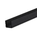 LED Aufbauprofil SURF8, Aluminium, 200cm, Schwarz RAL 9005