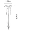 ISOLED Erdspieß für Pollerleuchte-4 /-5 /-6, Länge 26cm / Ø 6cm