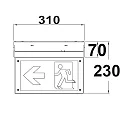 ISOLED Vertical sign for LED emergency light X0AEFG180 UNI4, recognition distance max. 13 meter