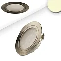LED Möbeleinbaustrahler MiniAMP, IP40, Ø 6.5cm, dimmbar, Nickel gebürstet / satiniert, 12V DC, 2W 3000K 140lm 100°