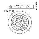 ISOLED LED Möbeleinbaustrahler MiniAMP, IP40, Ø 6.5cm, dimmbar, Nickel gebürstet / satiniert, 12V DC, 2W 3000K 140lm 100°