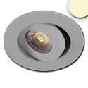 LED Einbauleuchte MiniAMP, IP40, Ø 5.2cm, 24V DC, CRi >91, schwenkbar 30°, dimmbar, 3W 3000K 300lm 50°, Alu gebürstet
