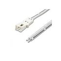 MiniAMP connection socket female, 2 poles, white, max. 3A, 30cm