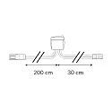 ISOLED MiniAMP recessed switch on/off, female-socket and male-plug, 30cm+200cm, 2 poles, white, max. 5A