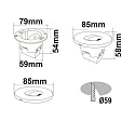 ISOLED Outdoor LED Wandeinbauleuchte Sys-Wall68, IP44, 3W ColorSwitch 3000|4000|6000K 140lm, inkl. Einputzdose, ohne Cover