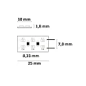 ISOLED LED CRI919/940 MiniAMP Flexband, 24V, 20W, weißdynamisch, beidseitiges Kabel mit male-Stecker, 500cm